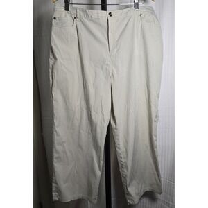 Lord & Taylor Women's Gingham Beige Crop Pants 16 Casual‎ Summer Classic Capris